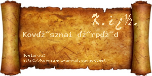 Kovásznai Árpád névjegykártya